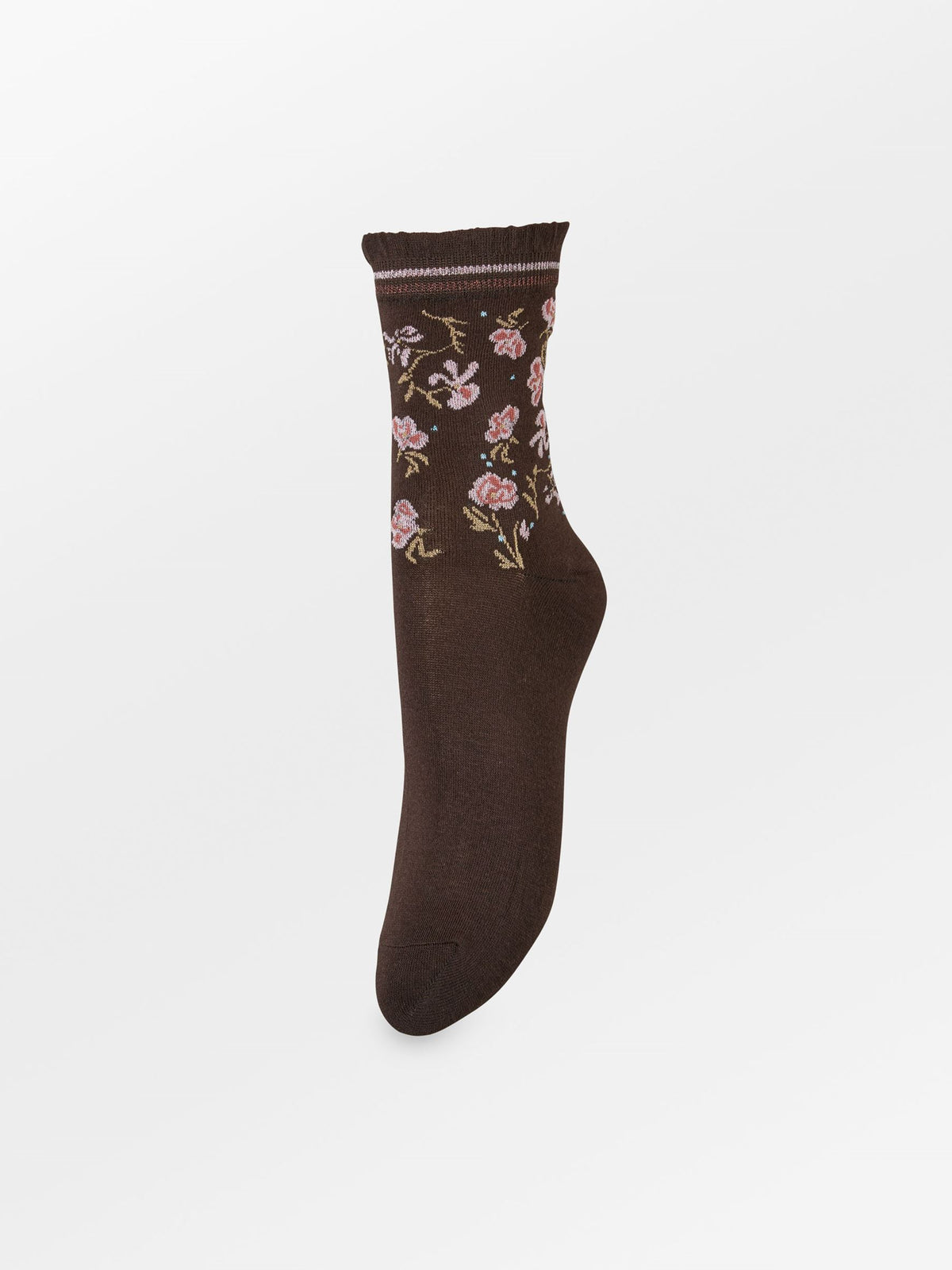 Becksöndergaard, Fleuriana Cotta Sock - Hot Fudge Brown, socks