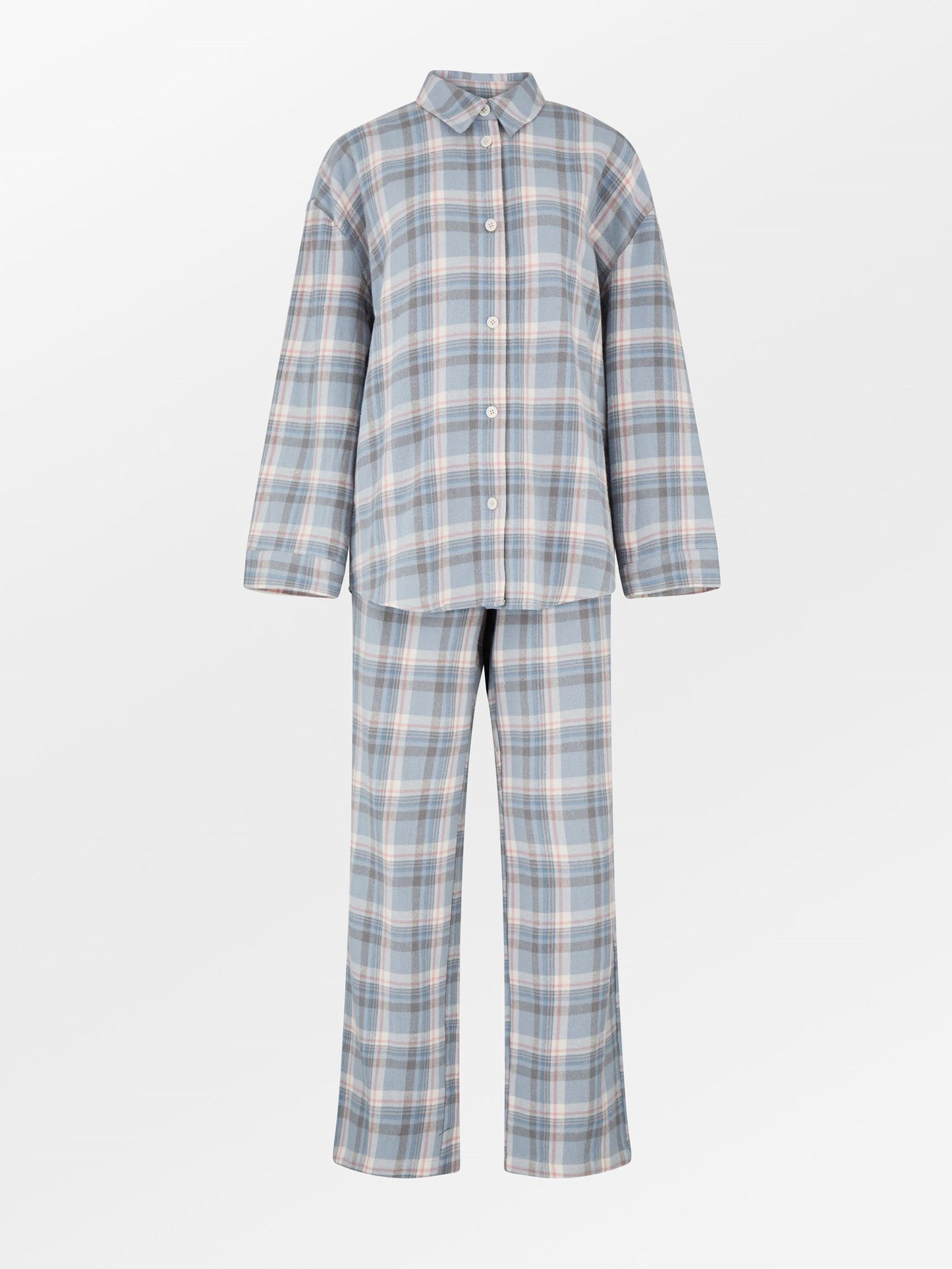 Becksöndergaard, Flannel Pyjamas Set - Dusty Blue, homewear, sale, homewear, sale, gifts, gifts, gifts, gifts, gifts, black week, black week