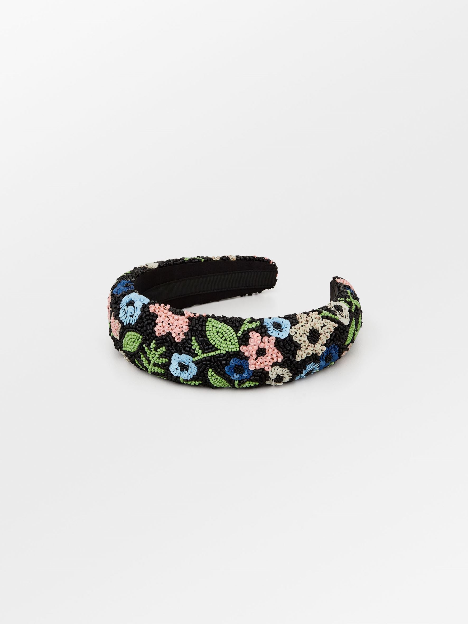 Anemona Wide Beaded Hairbrace - Black – Becksöndergaard.com