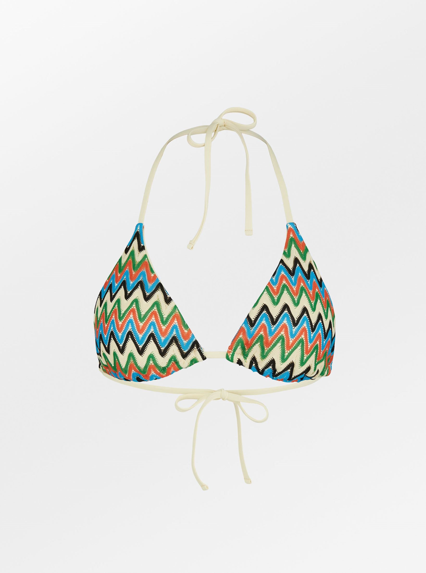 Becksöndergaard, Amber Bikini Top - Coral/Blue/White, swimwear, swimwear