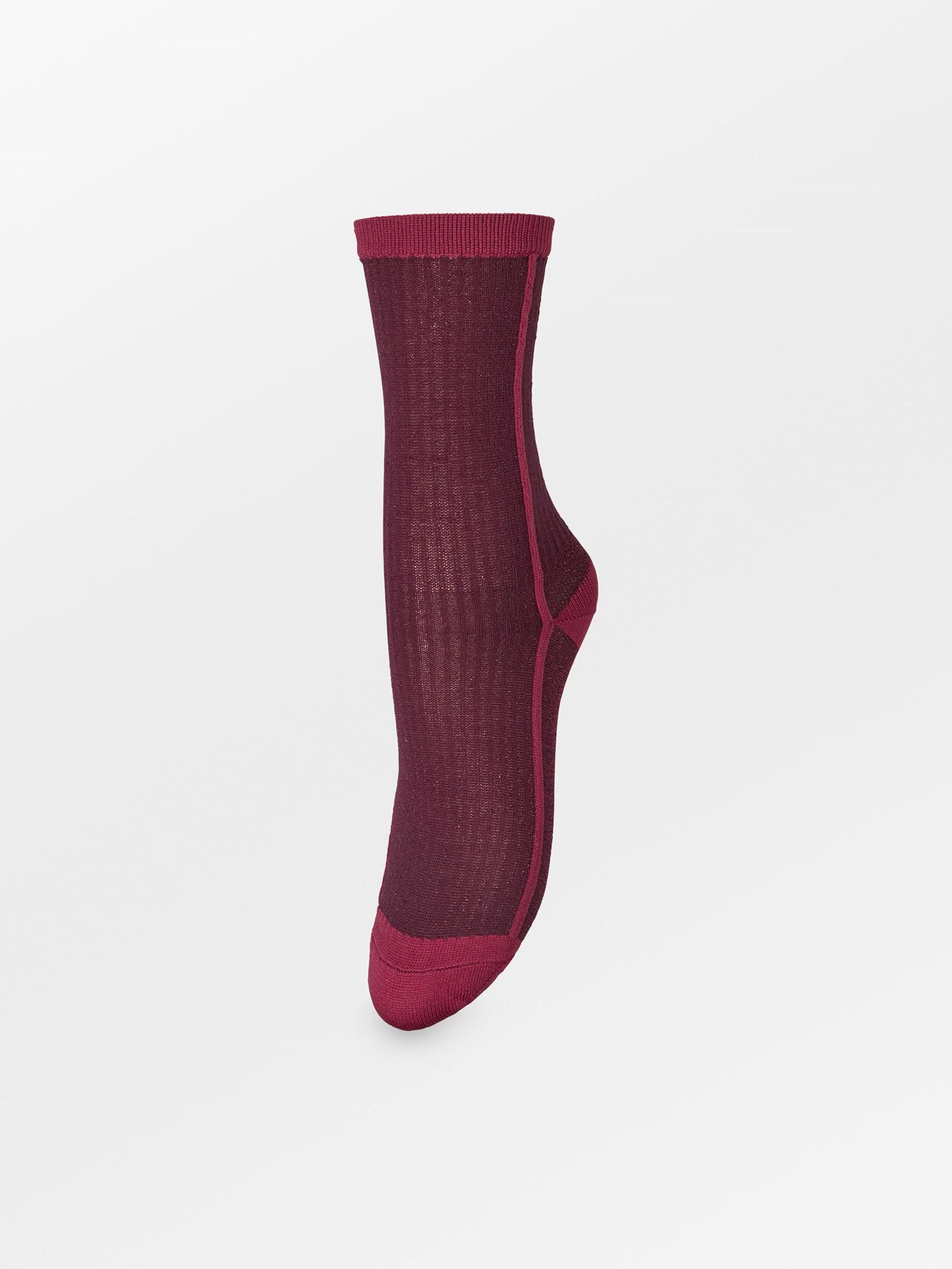 Becksöndergaard, Stripy Glitter Sock - Fig Red, socks, socks, black week, black week