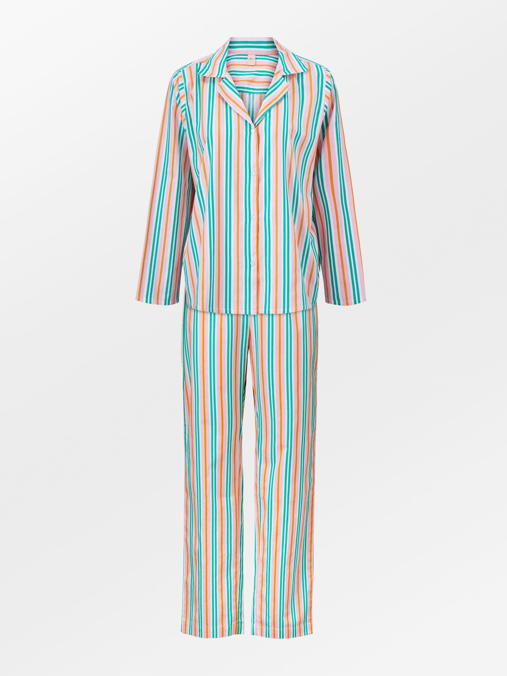 Pink and blue striped pyjama set