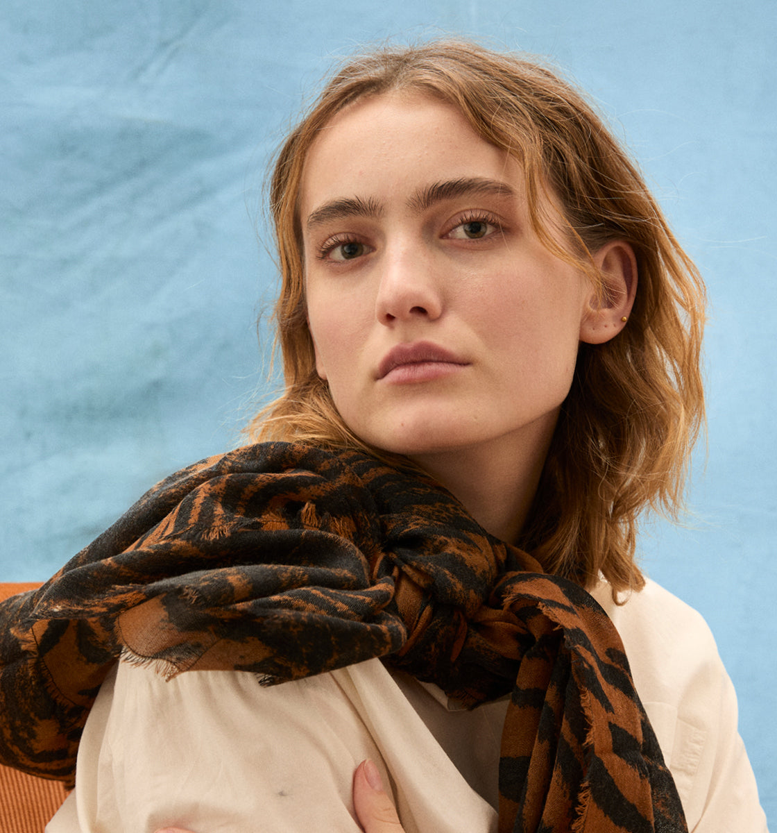 Lightweight Scarf Silk Scarf Snake Print Scarves 311917 Tørklæde Rosa