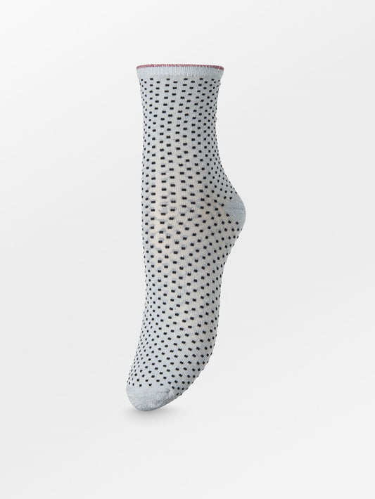 Dina Small Dots Glittersock - Grey Socks BeckSöndergaard