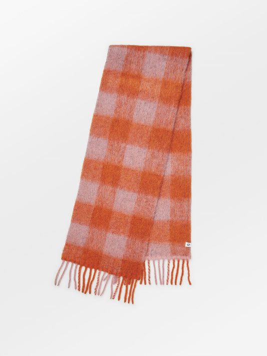 Check Mincho Scarf - Orange OneSize   BeckSöndergaard