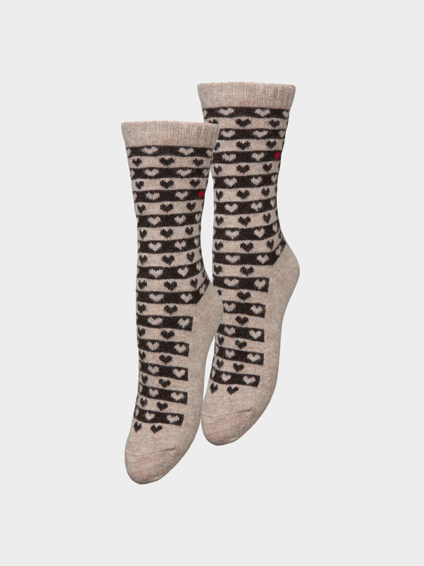 Becksöndergaard, Heart Wola Sock 2 Pack - Soft Beige, socks, socks, black week, black week, socks