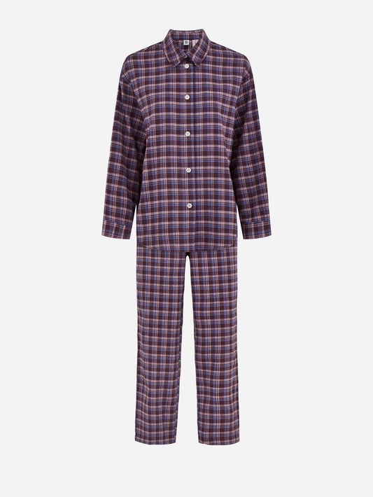 Becksöndergaard, Flannel Pyjamas Set - Burgundy - Burgundy, archive, homewear, sale, homewear, sale, archive