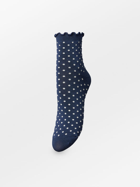 Becksöndergaard, Dotted Frilla Short Sock - Naval Academy Blue, socks, news, high summer 2026, gaveideer under 300, autumn winter 2026, most popular