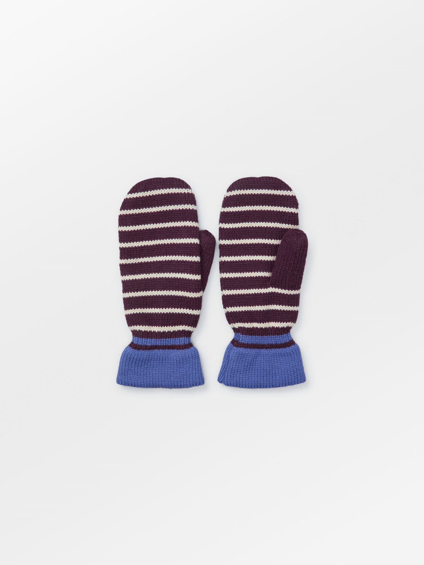 Thin Striped Emerald Mittens Clothing BeckSöndergaard