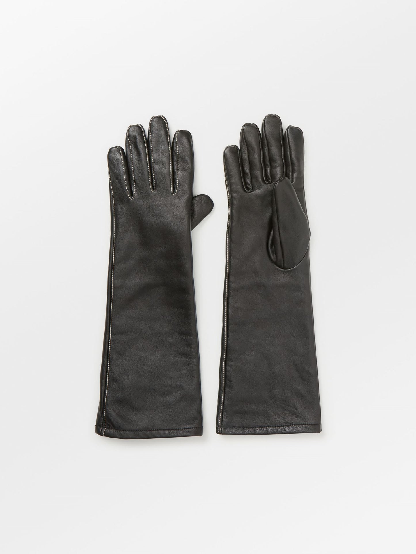 Becksöndergaard, Long Smooth Leather Gloves - Black, accessories, accessories, archive, archive, archive, black week, black week