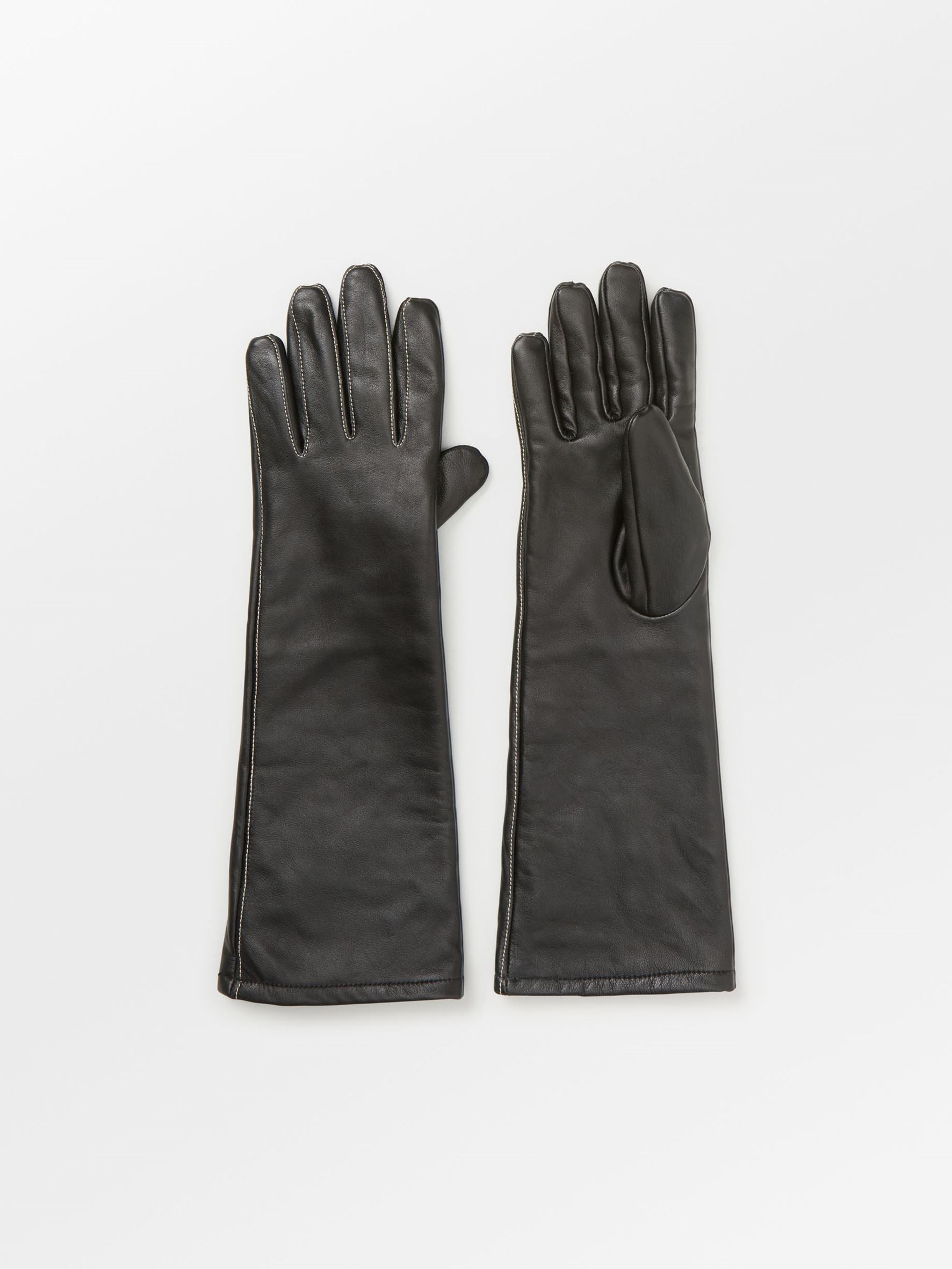 Becksöndergaard, Long Smooth Leather Gloves - Black, accessories, accessories, archive, archive, archive, black week, black week