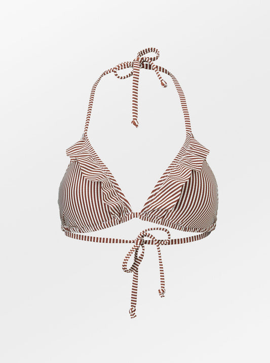 Becksöndergaard, Striba Bel Frill Bikini Top - Sorrel Brown, archive, archive