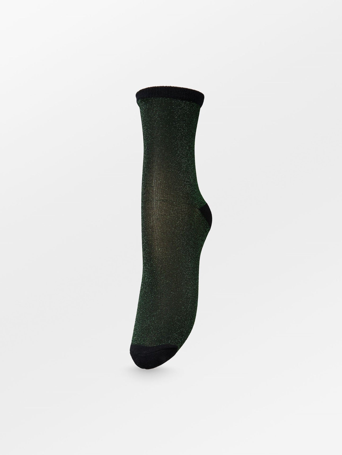 Dina Solid Glittersock - Green Socks BeckSöndergaard