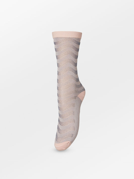 Becksöndergaard, Dopamina Glitter Sock - Peach Whip Pink, socks, archive, archive, socks