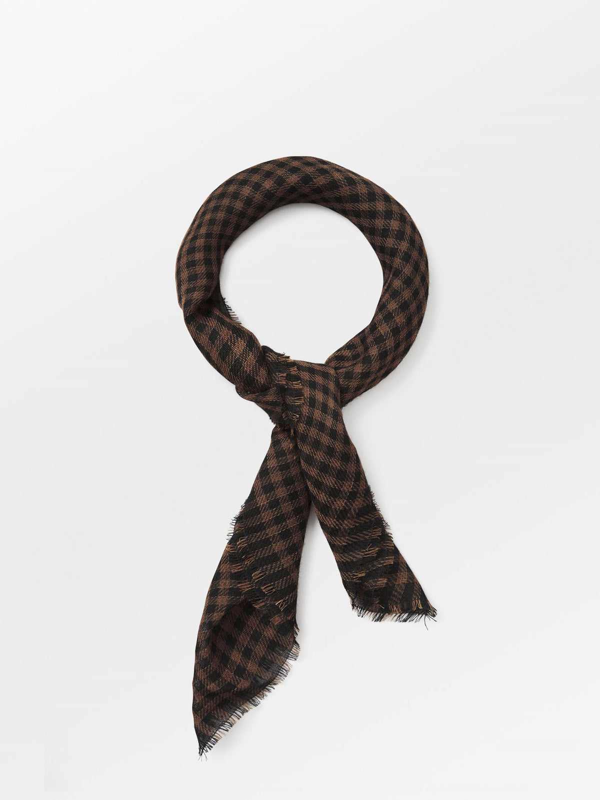 Becksöndergaard, Gingham Wica Scarf - Acorn Brown, scarves, scarves, scarves