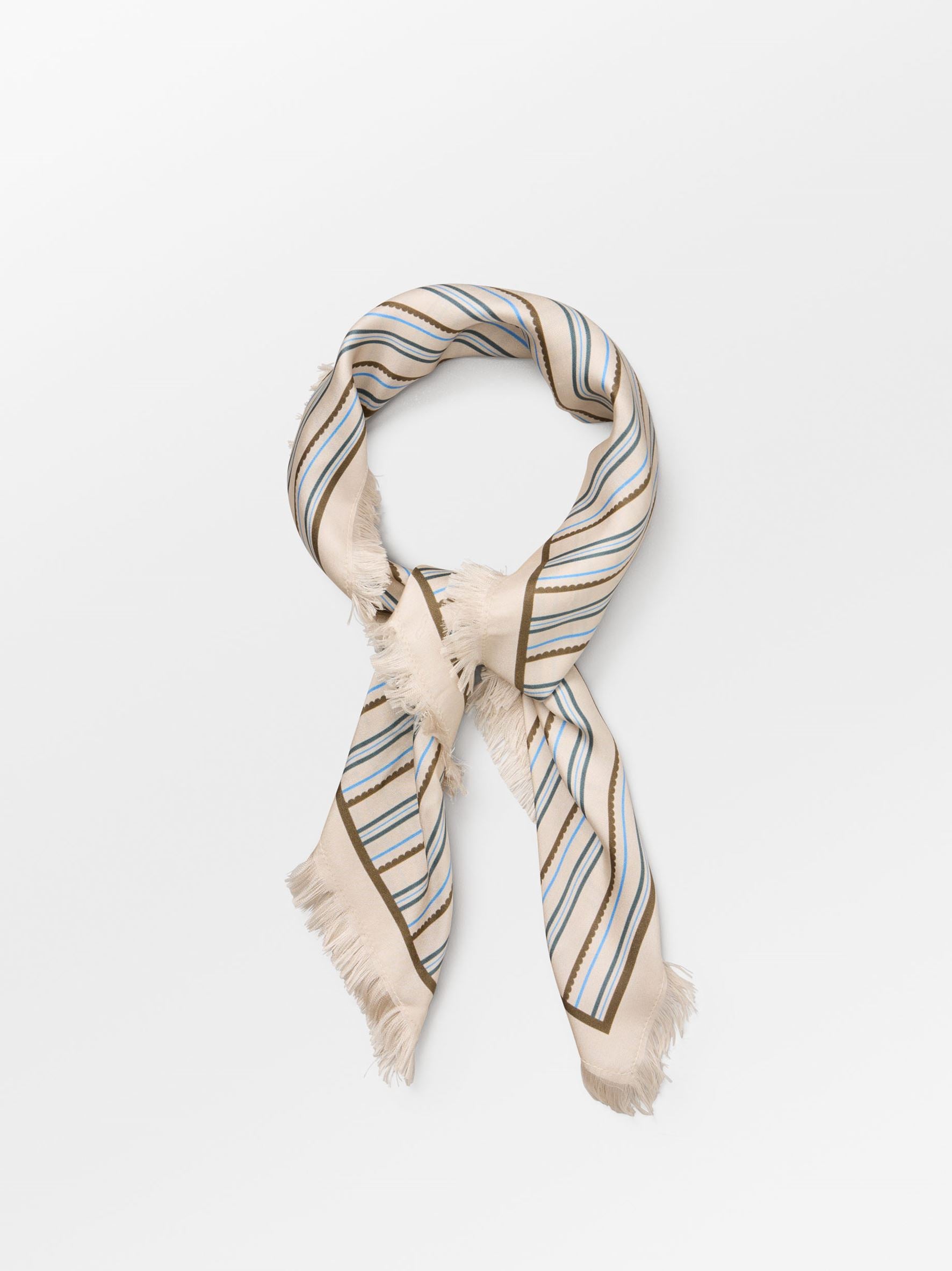 Becksöndergaard, Scallopia Striped Sia Scarf - Birch White, scarves, scarves, sale, sale, scarves, scarves