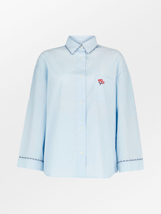Becksöndergaard, Scallop Flotile Pyjamas Shirt - Skyway Blue, news, homewear, autumn winter 2026, pyjamas
