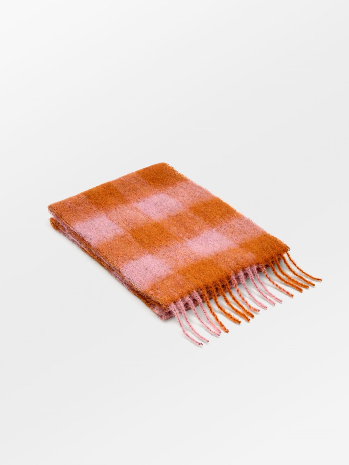 Check Mincho Scarf - Orange OneSize   BeckSöndergaard