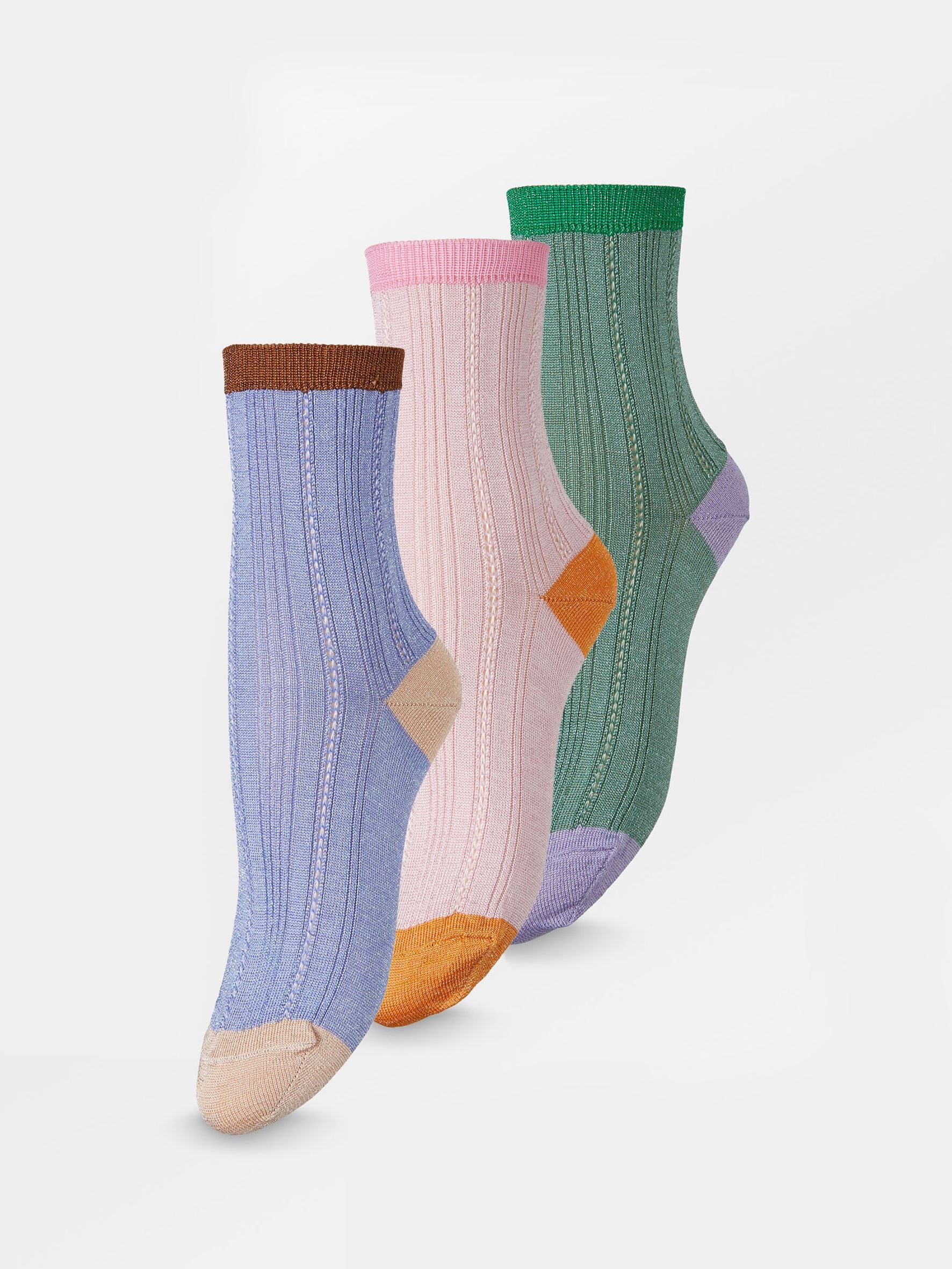 Glitter Drake Block Sock 3 Pack Socks   BeckSöndergaard