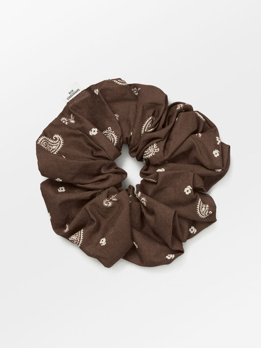 Becksöndergaard, Bloom Paisley Scrunchie - Chocolate Brown, accessories, accessories