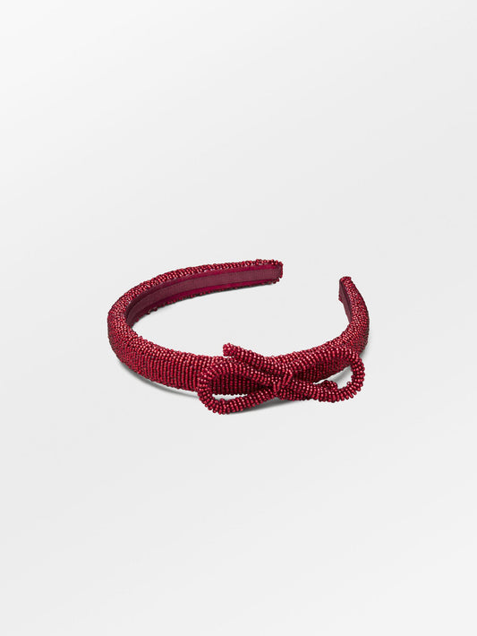 Becksöndergaard, Bow Slim Beaded Hairbrace - Savvy Red, accessories, sale, sale, accessories, sale