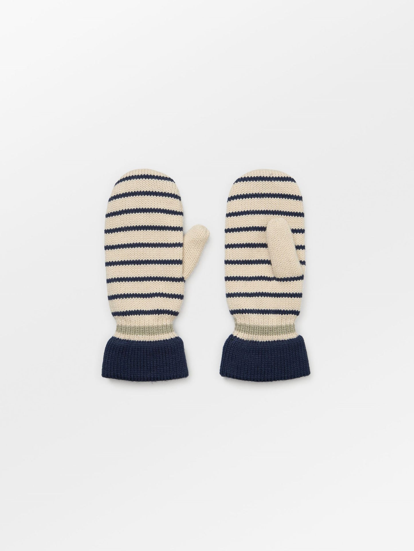 Thin Striped Emerald Mittens Clothing   BeckSöndergaard