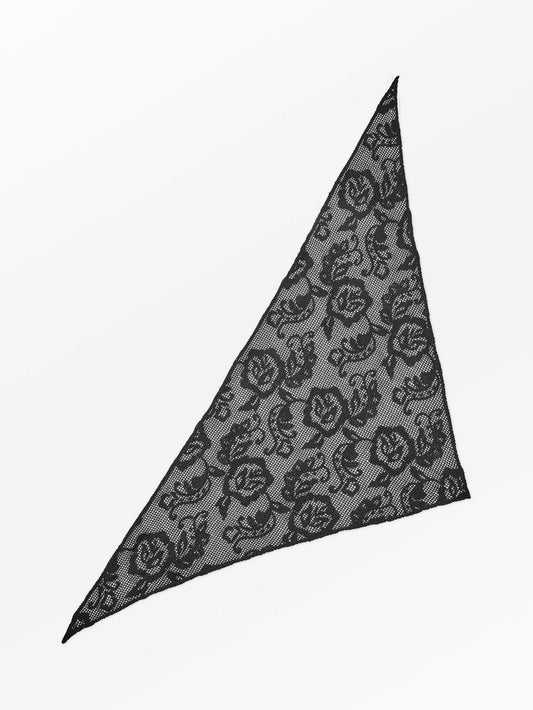 Becksöndergaard, Croflora Triangle Scarf - Black, scarves, scarves, scarves, scarves
