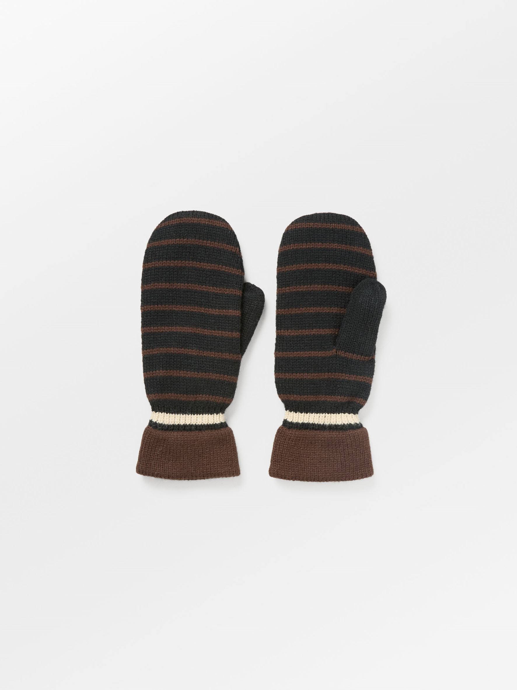 Thin Striped Emerald Mittens Clothing BeckSöndergaard