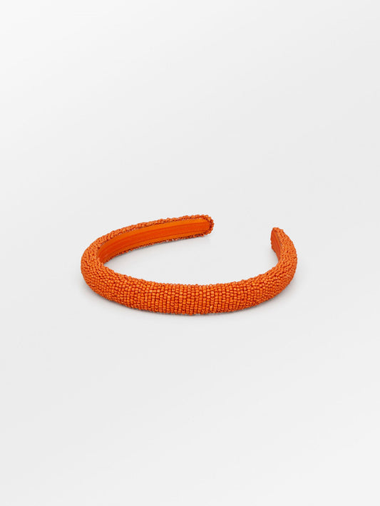 Solid Slim Beaded Hairbrace - Orange OneSize   BeckSöndergaard