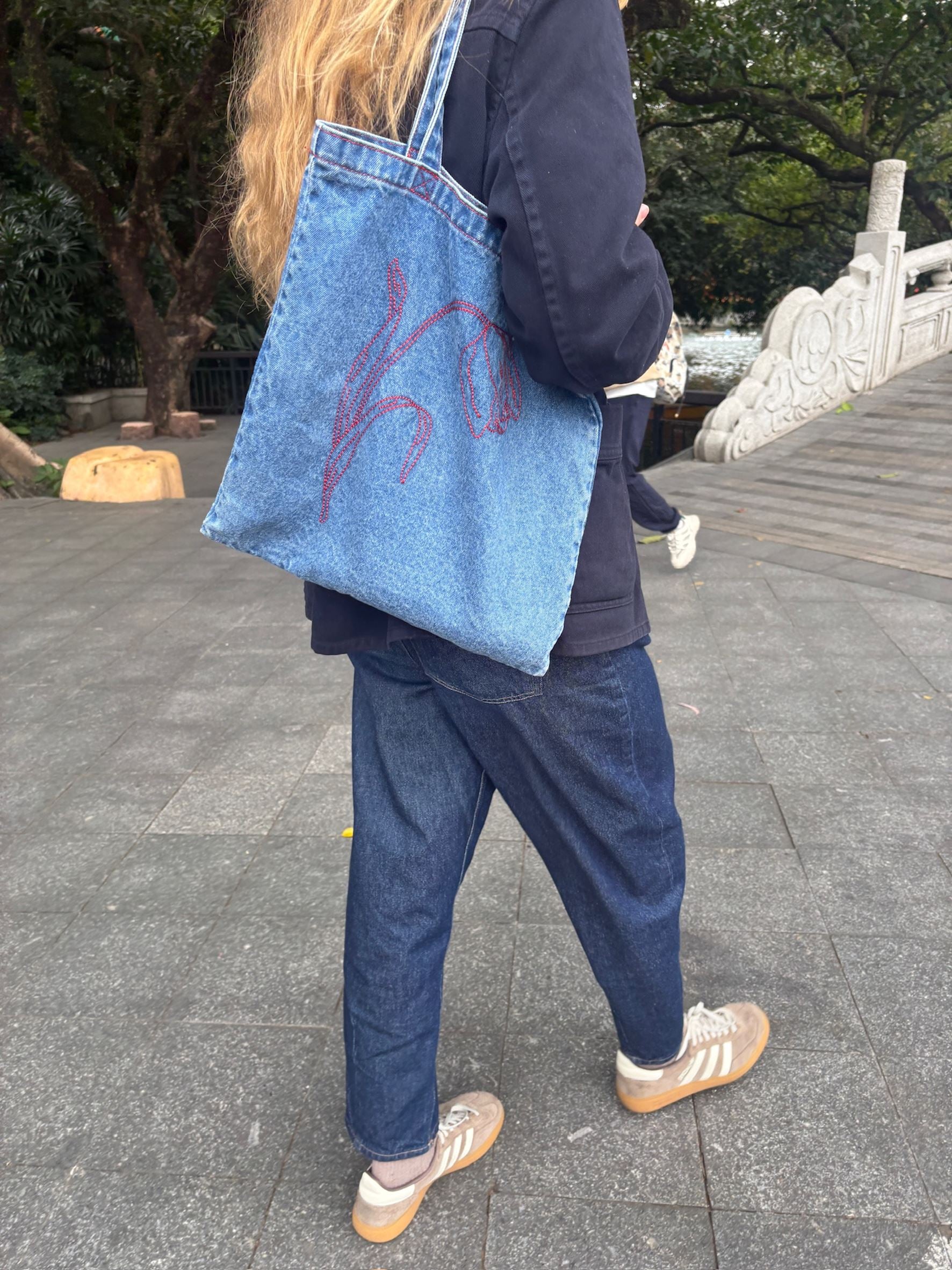 Becksöndergaard, Tulipa Denima Tote Bag - Denim, bags, bags, bags, sale, sale, bags, bags
