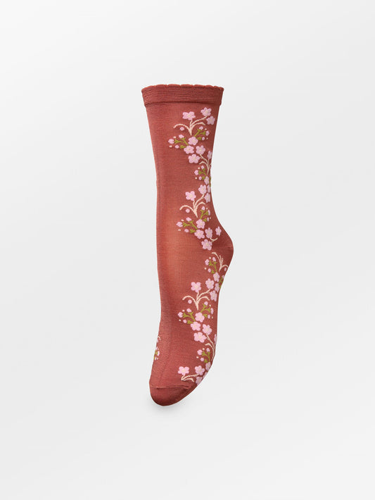 Becksöndergaard, Bloom Visca Sock - Burnt Brick Red, sale, sale