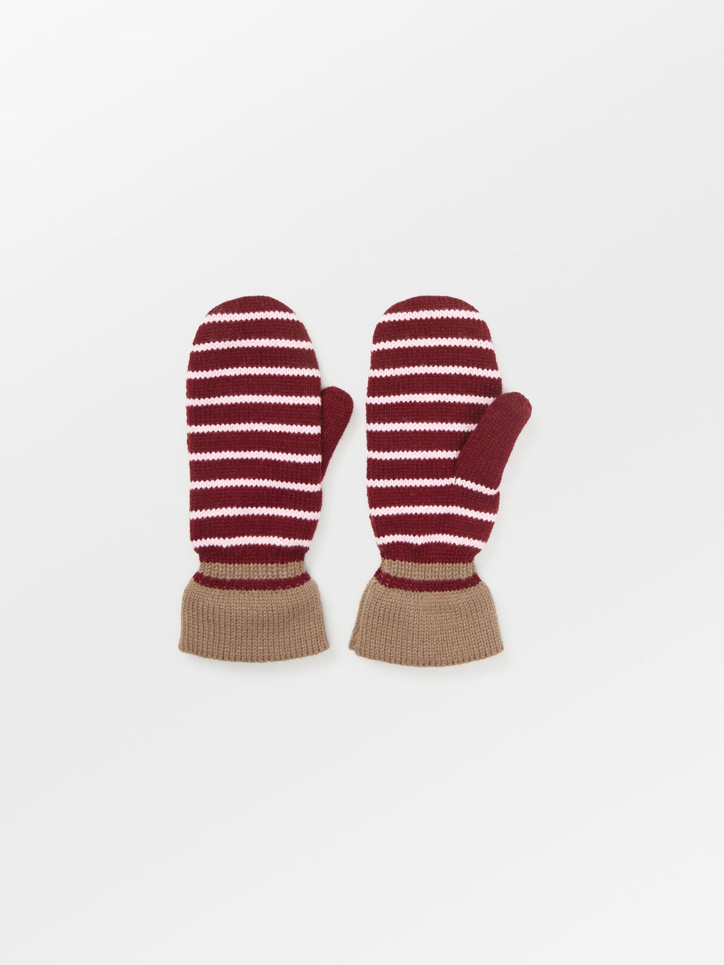 Thin Striped Emerald Mittens Clothing BeckSöndergaard