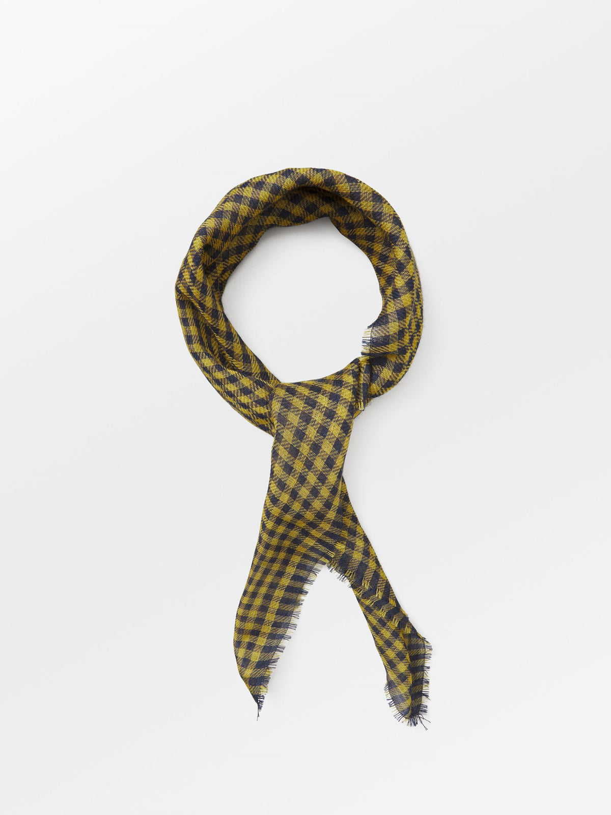 Becksöndergaard, Gingham Wica Scarf - Yellow Olive, scarves, scarves, scarves