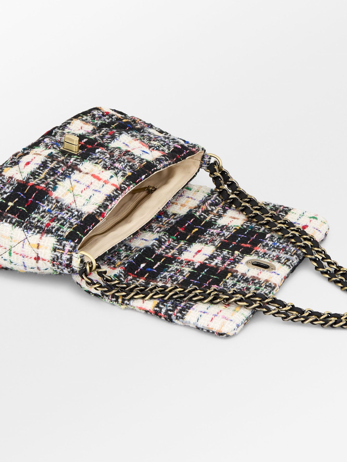 Becksöndergaard, Boucle Checked Hollis Bag  - Black, bags, bags, archive, bags, archive, bags, bags, black week, black week