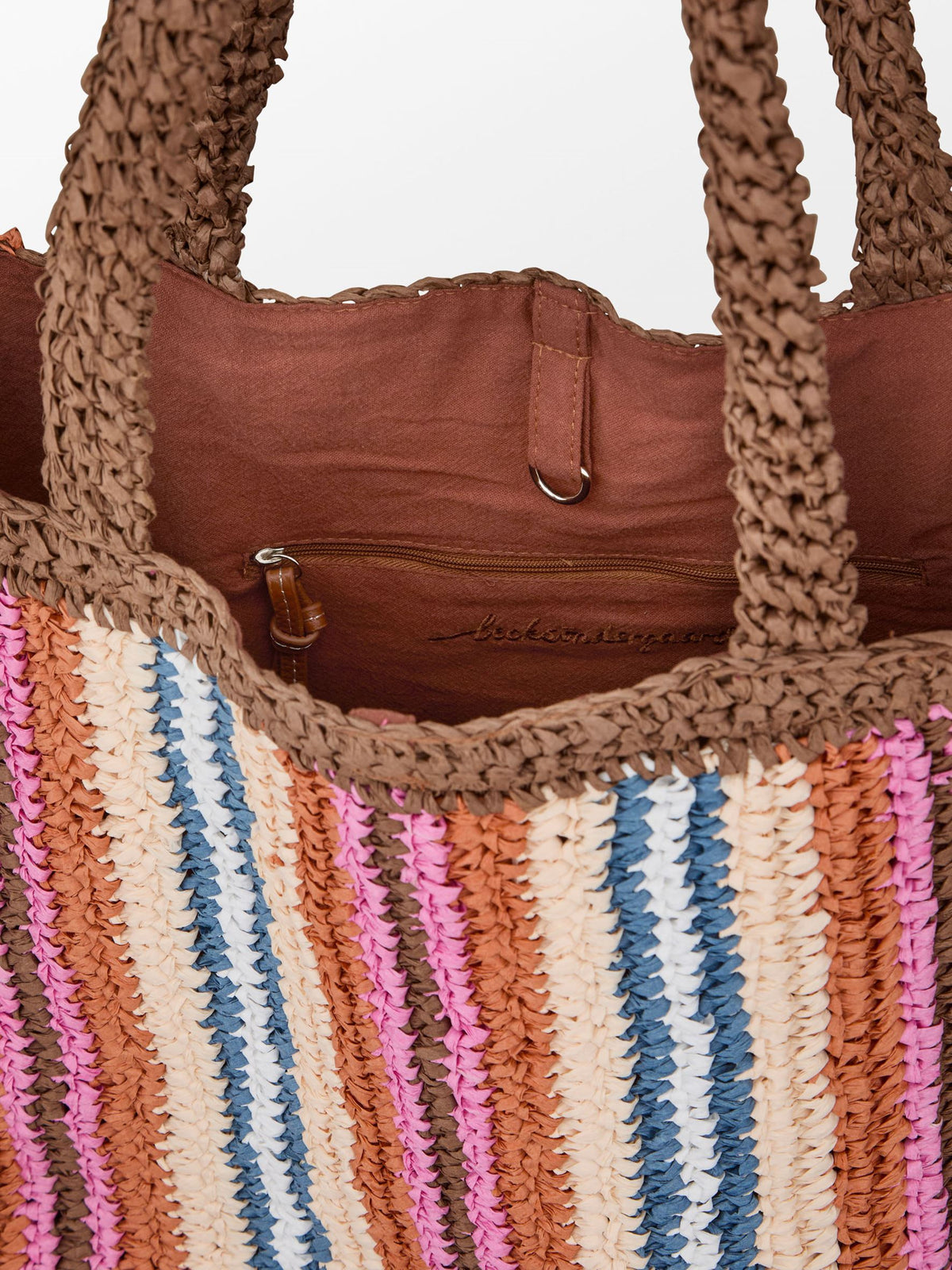 Stripe Straw Tota Bag OneSize BeckSöndergaard