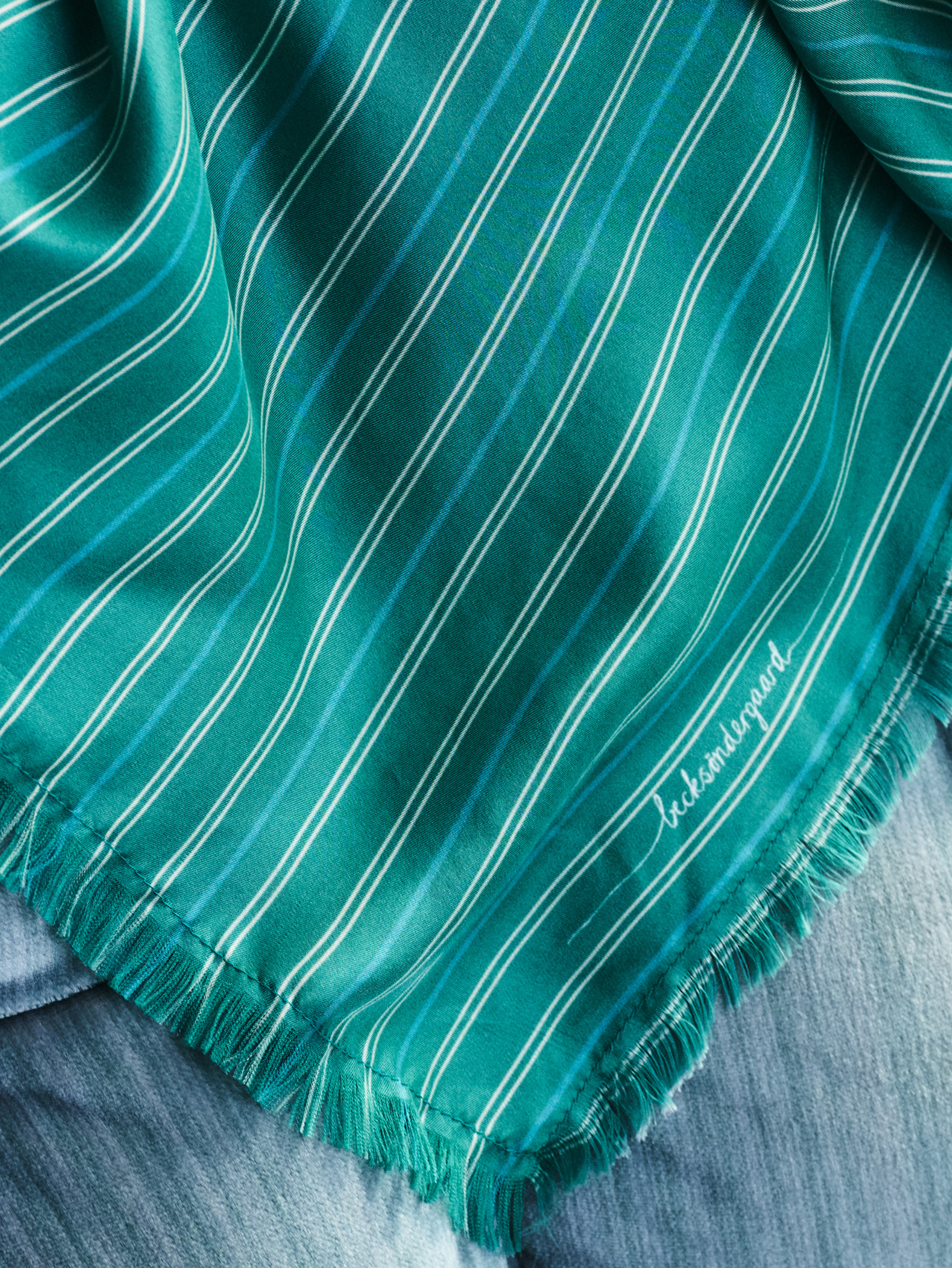 Becksöndergaard, Strifilia Sia Scarf - Bottle Green, scarves, scarves, sale, sale, scarves, scarves, gifts, black week, black week