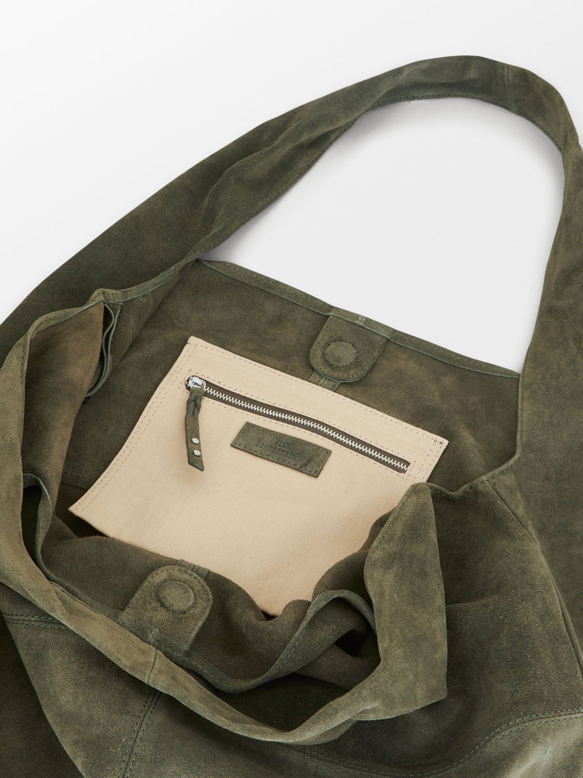 Suede Dalliea Shopper Bag - Green OneSize BeckSöndergaard