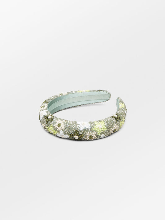 Becksöndergaard, Olina Wide Beaded Hairbrace - Sage Green, accessories, accessories, sale, sale, accessories, sale