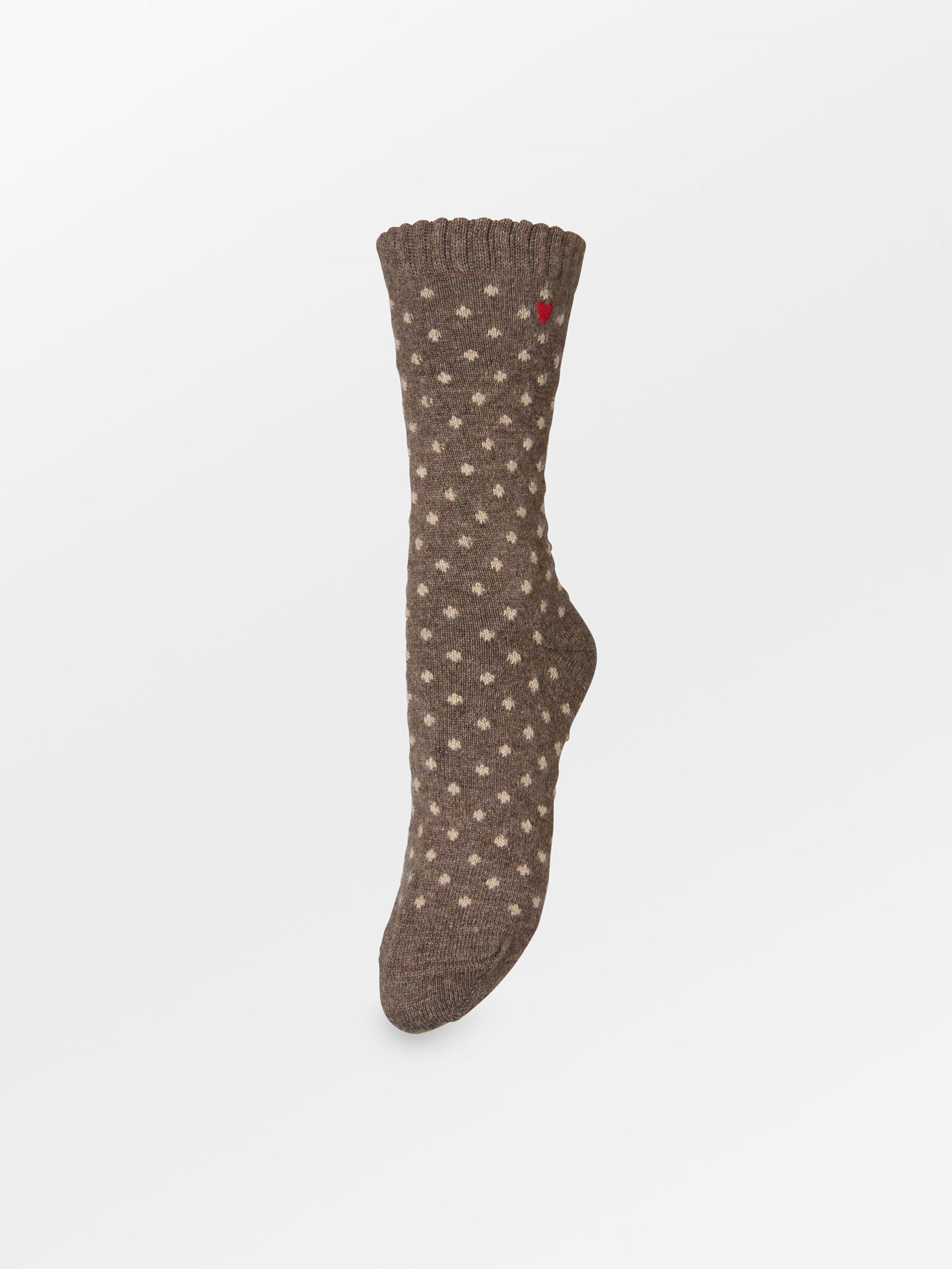 Becksöndergaard, Dotted Wola Sock - Hot Fudge Brown, socks, socks