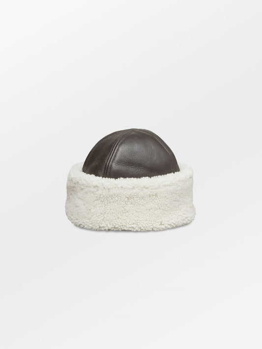 Becksöndergaard, Dora Smooth Shearling Hat - Dark Chocolate, accessories, accessories