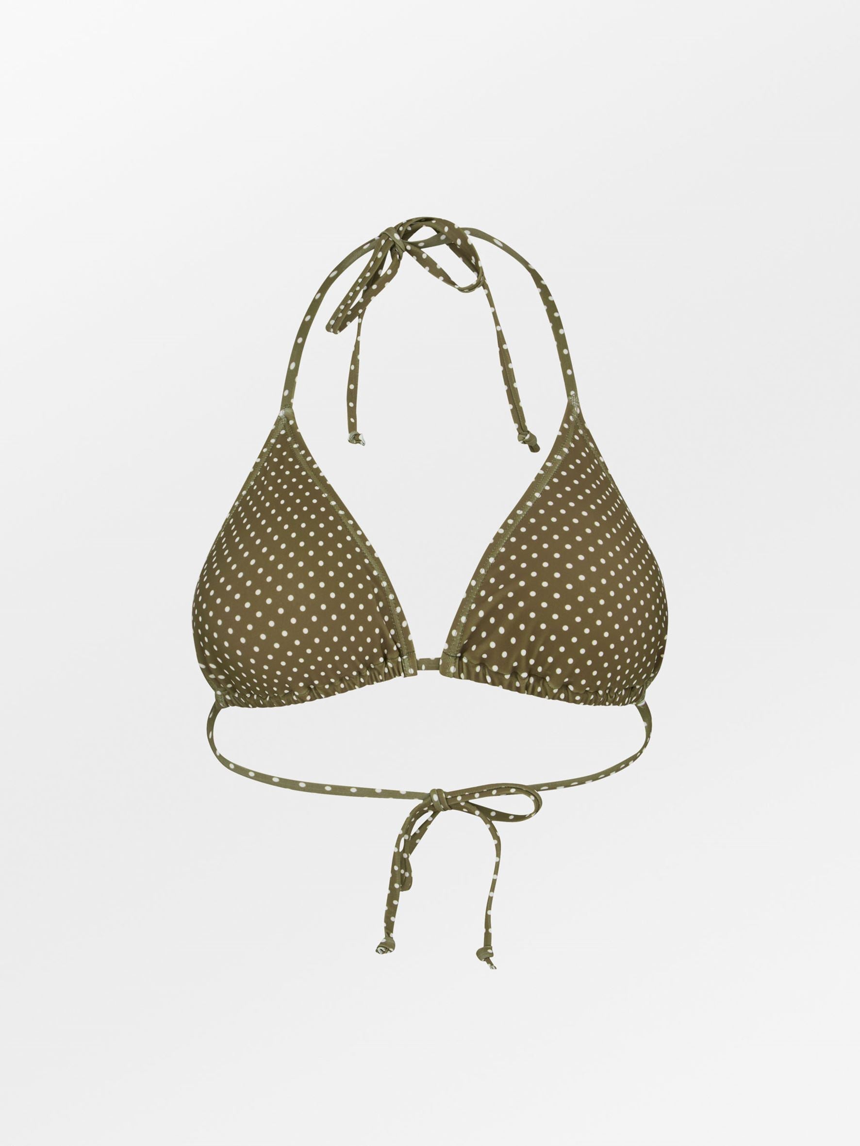 Becksöndergaard, Polka Dot Bel Bikini Top - Dark Olive, swimwear, swimwear, swimwear