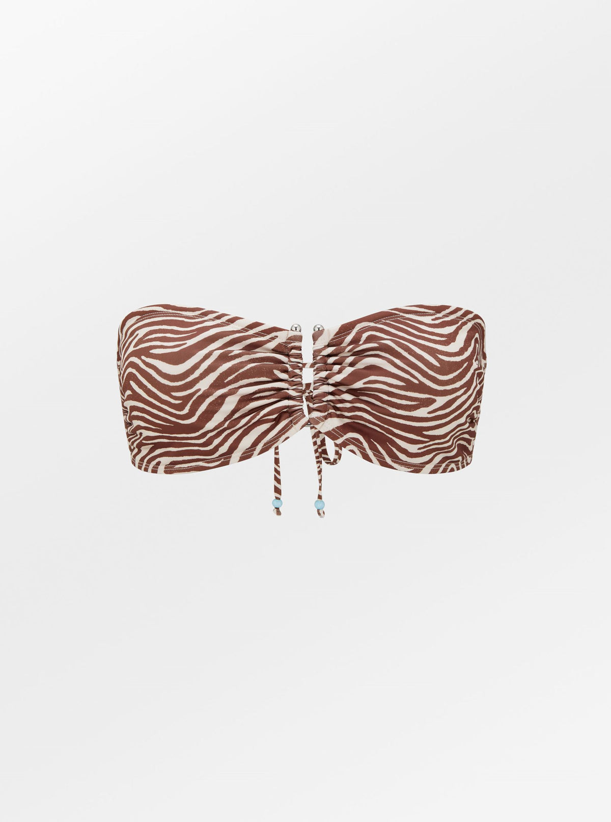 Becksöndergaard, Zelora Bandeau Tie Bikini Top - Brown Tortoise Shell, clothing
