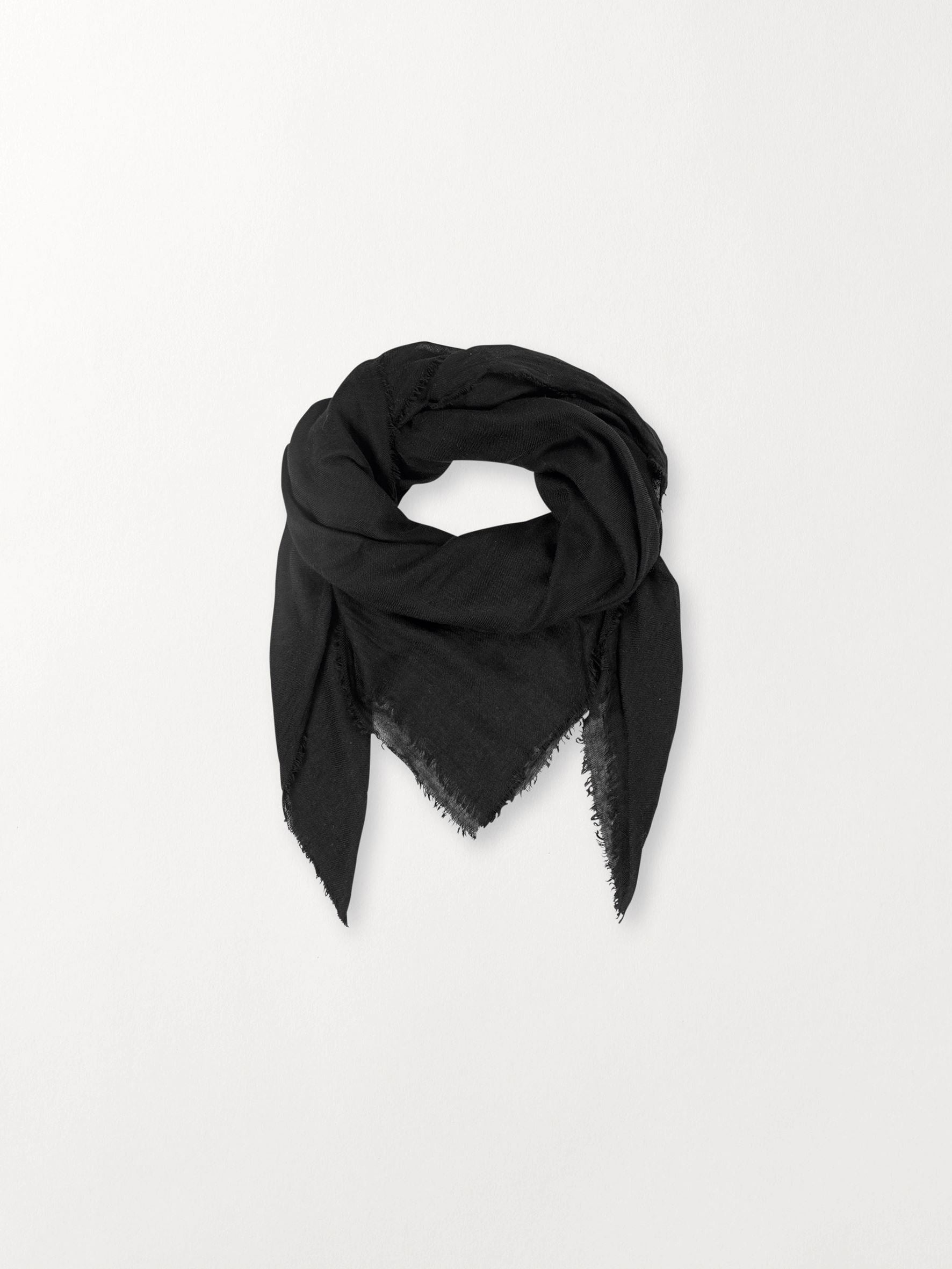 Mill Wool Scarf - Black OneSize   BeckSöndergaard