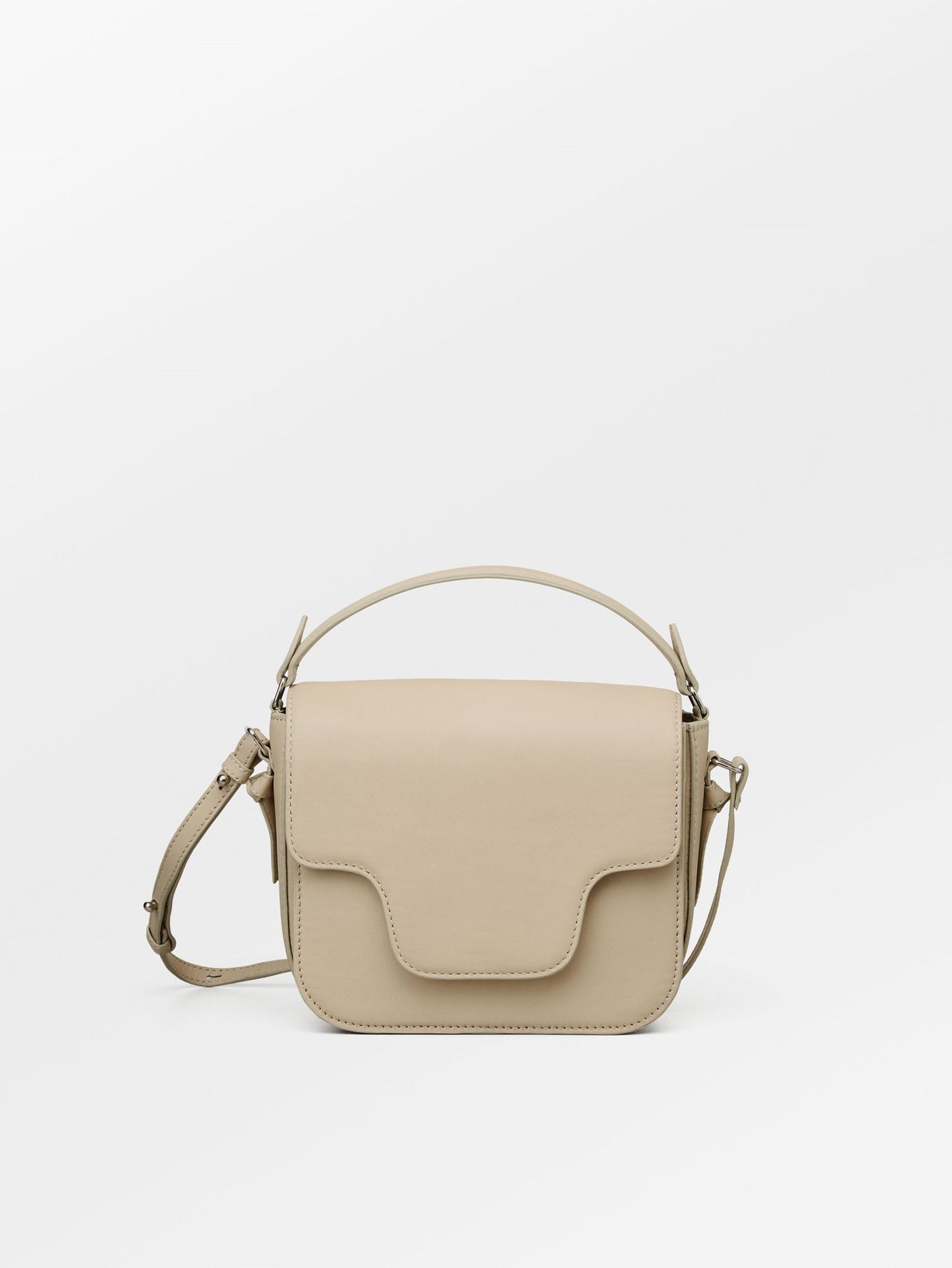 Glossy Iris Leather Crossbody Bag - Beige OneSize BeckSöndergaard