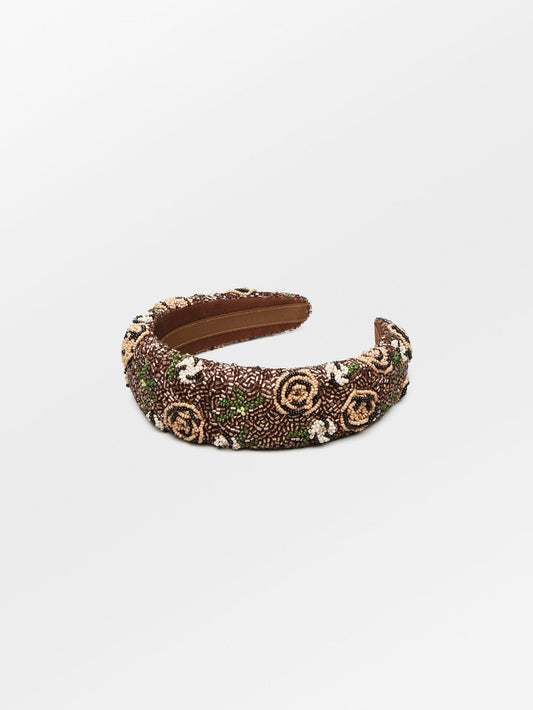 Becksöndergaard, Florian Wide Beaded Hairbrace - Cinnamon Brown, accessories, accessories, sale, sale, accessories, sale