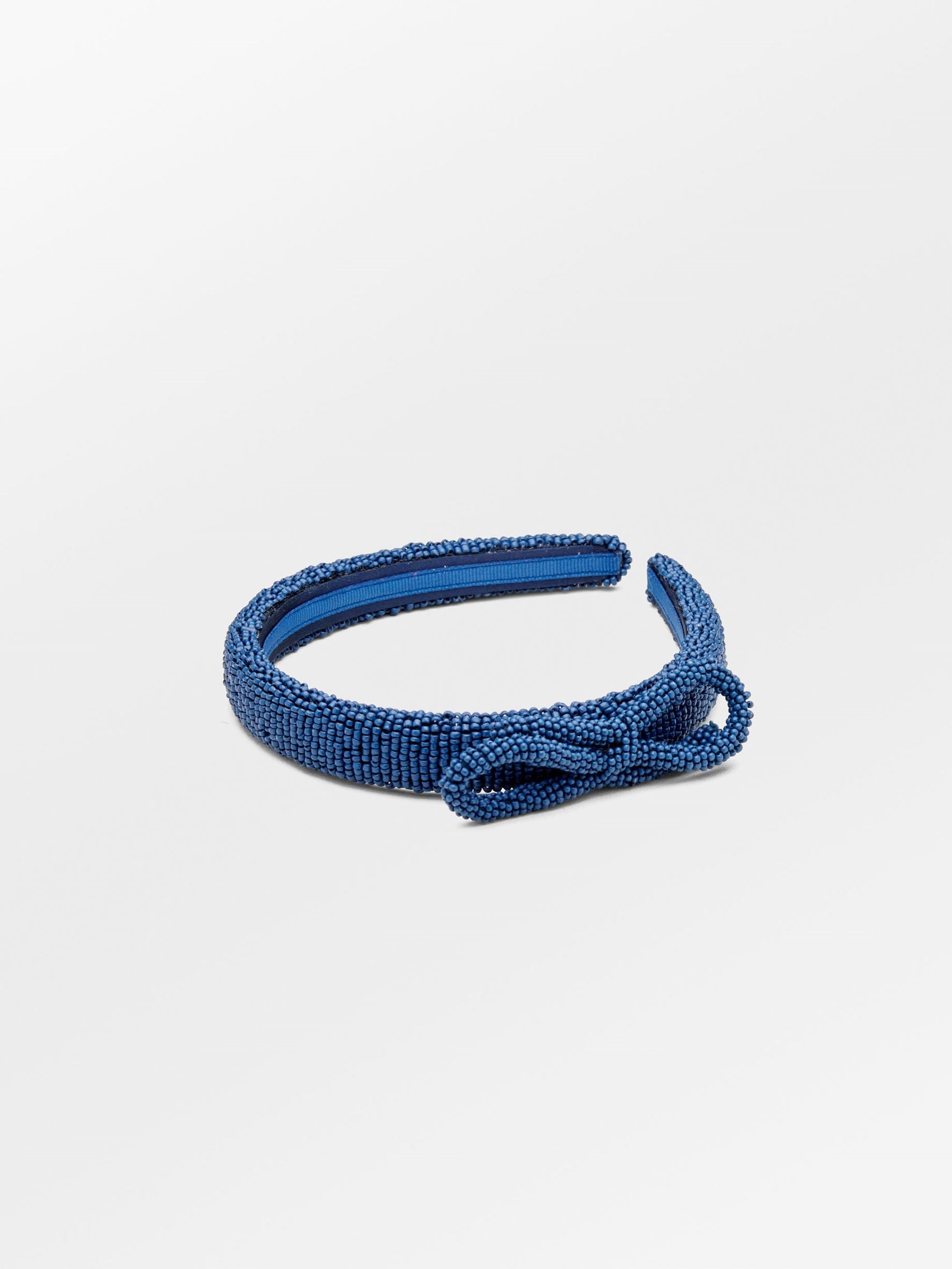 Becksöndergaard, Bow Slim Beaded Hairbrace - Coronet Blue, archive, archive