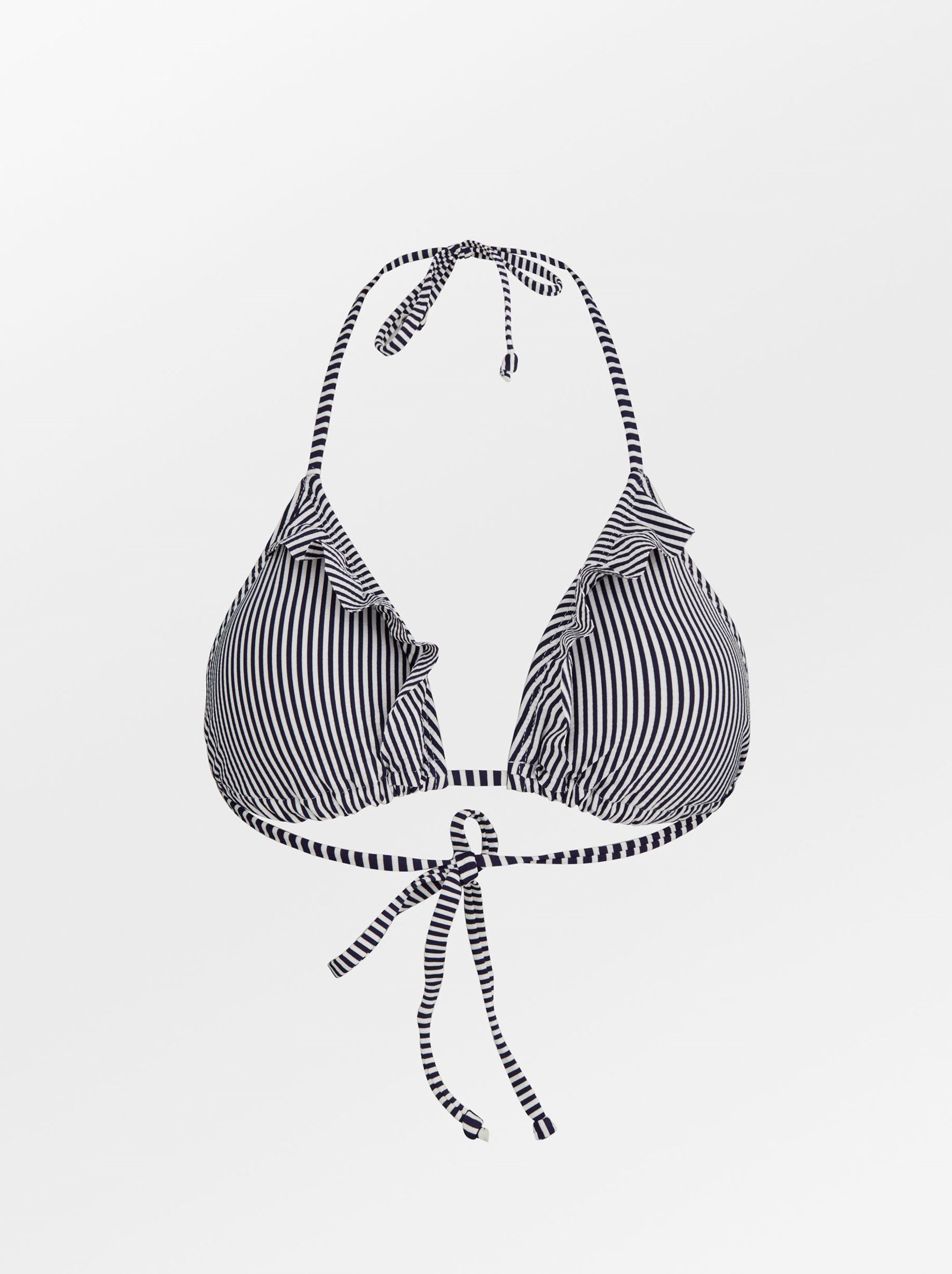 Striba Bel Frill Bikini Top - Maritime Blue Clothing BeckSöndergaard