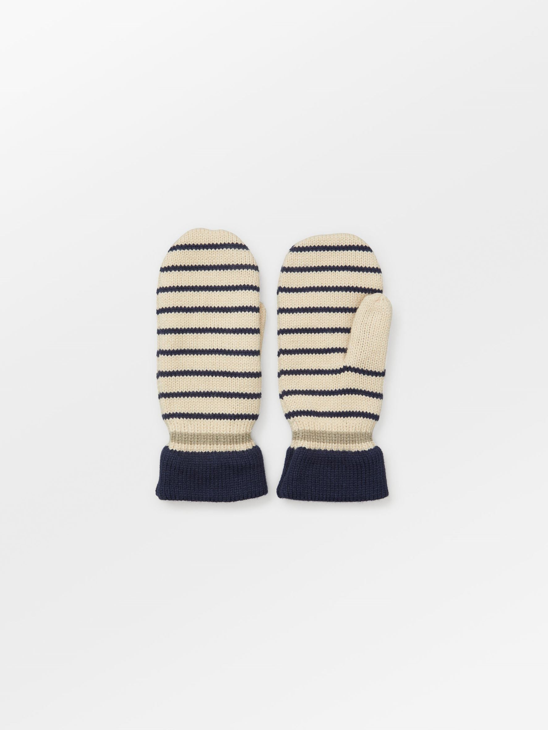 Thin Striped Emerald Mittens Clothing BeckSöndergaard