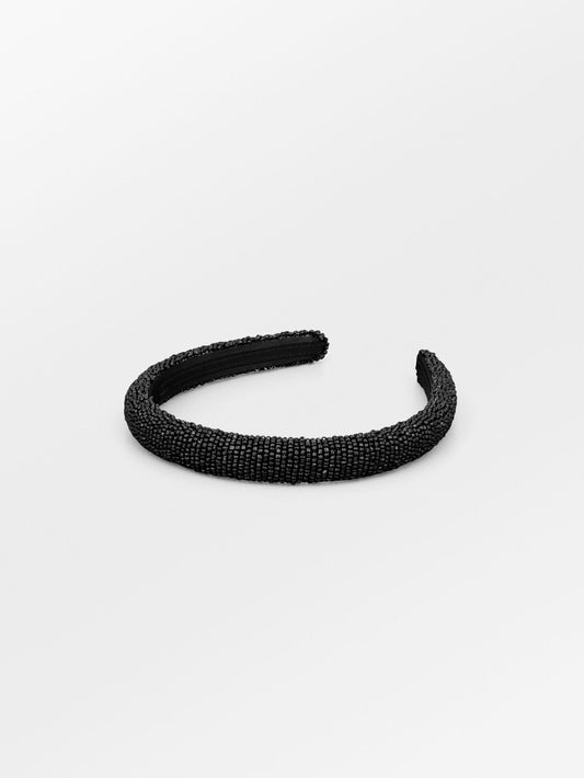 Solid Slim Beaded Hairbrace - Black OneSize   BeckSöndergaard