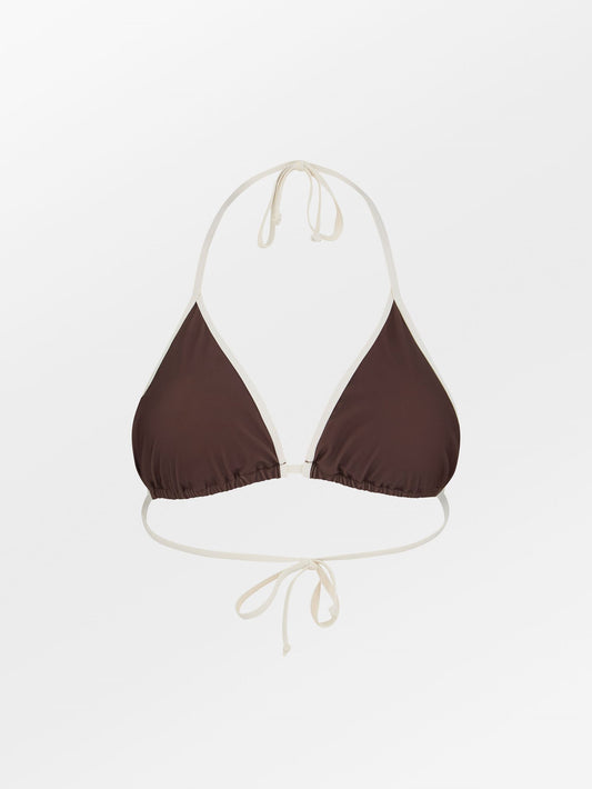 Becksöndergaard, Contrast Bel Bikini Top - Hot Fudge Brown, swimwear, swimwear, noos, swimwear, black week, black week, noos